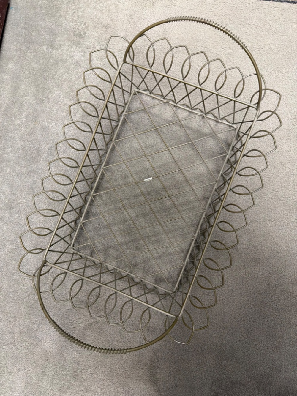BALLARD DESIGNS Vintage Bronze Wire Green coated Letter Tray
